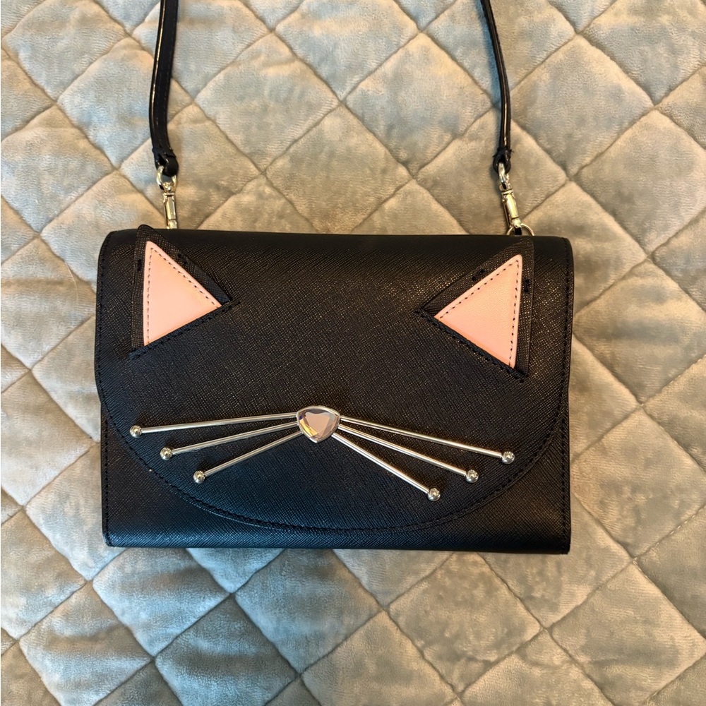 kate spade Black Crossbody Bag with Pink Ear Accents - Picture 6 of 9